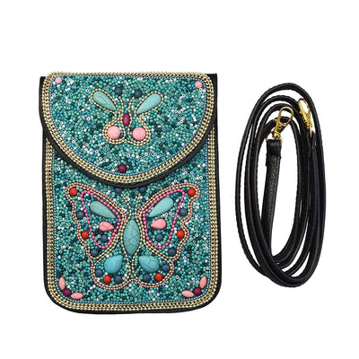 Olivenorma Bohemian Natural Stone Rice Beads Mobile Phone Bag