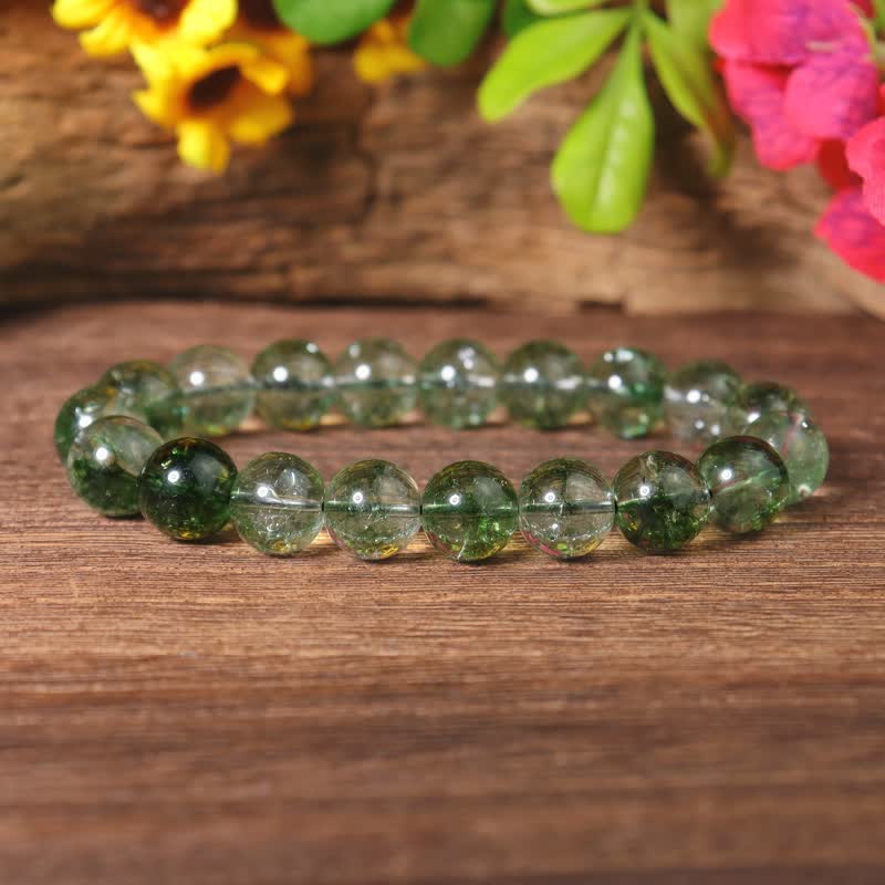 Olivenorma 6-14mm Green Phantom Quartz Beaded Bracelet