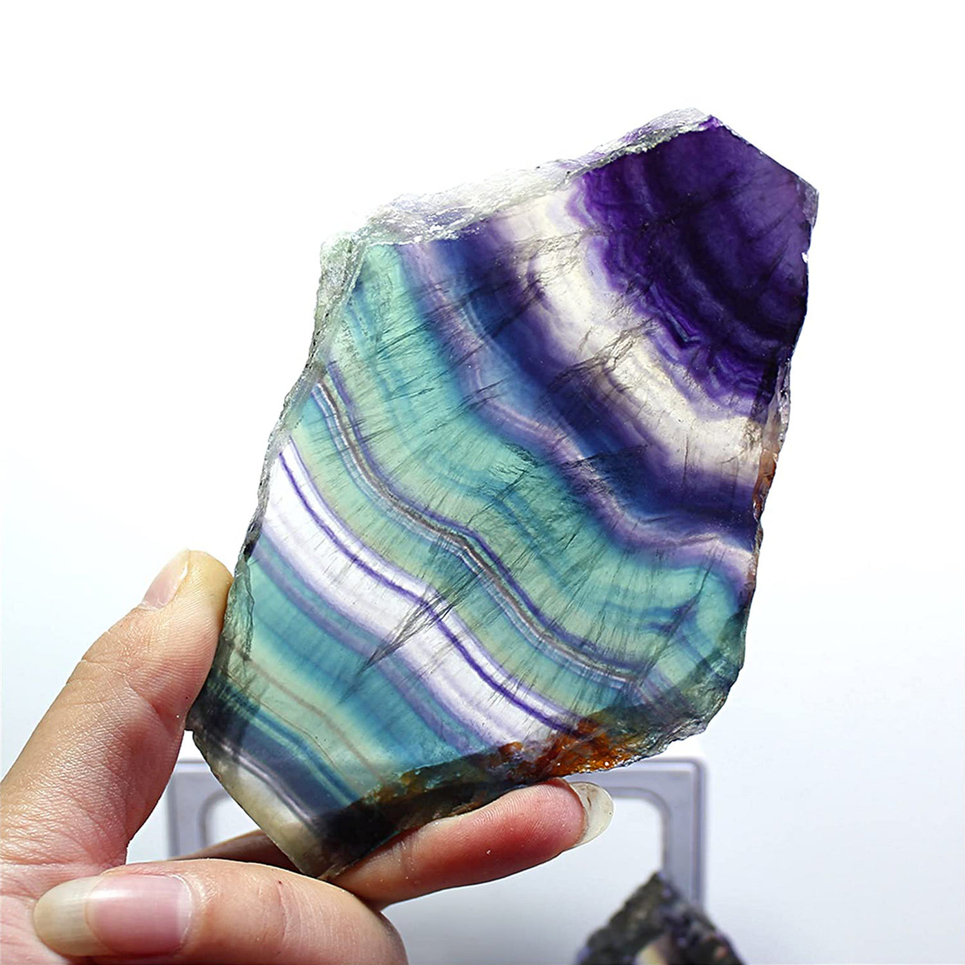 Olivenorma Natural Rough Rainbow Fluorite Gemstone Decoration