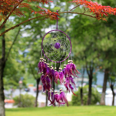 Olivenorma Large Purple Creative Style Rose Dream Catcher