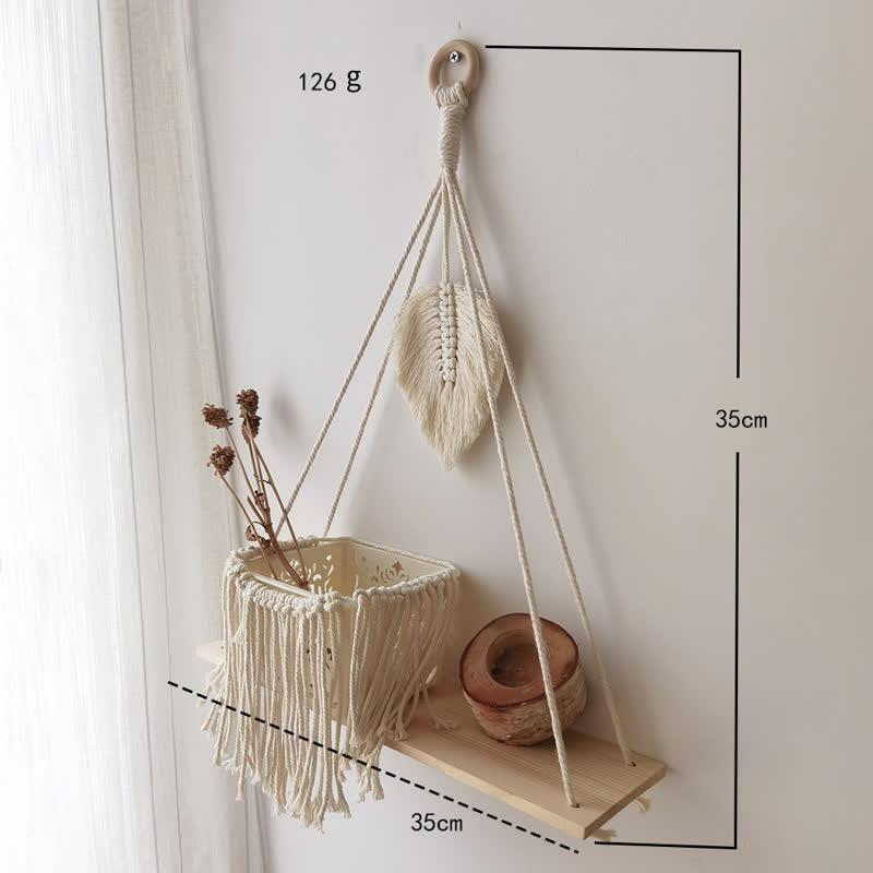 Olivenorma Handwoven Tapestry Storage Rack Wall Decor