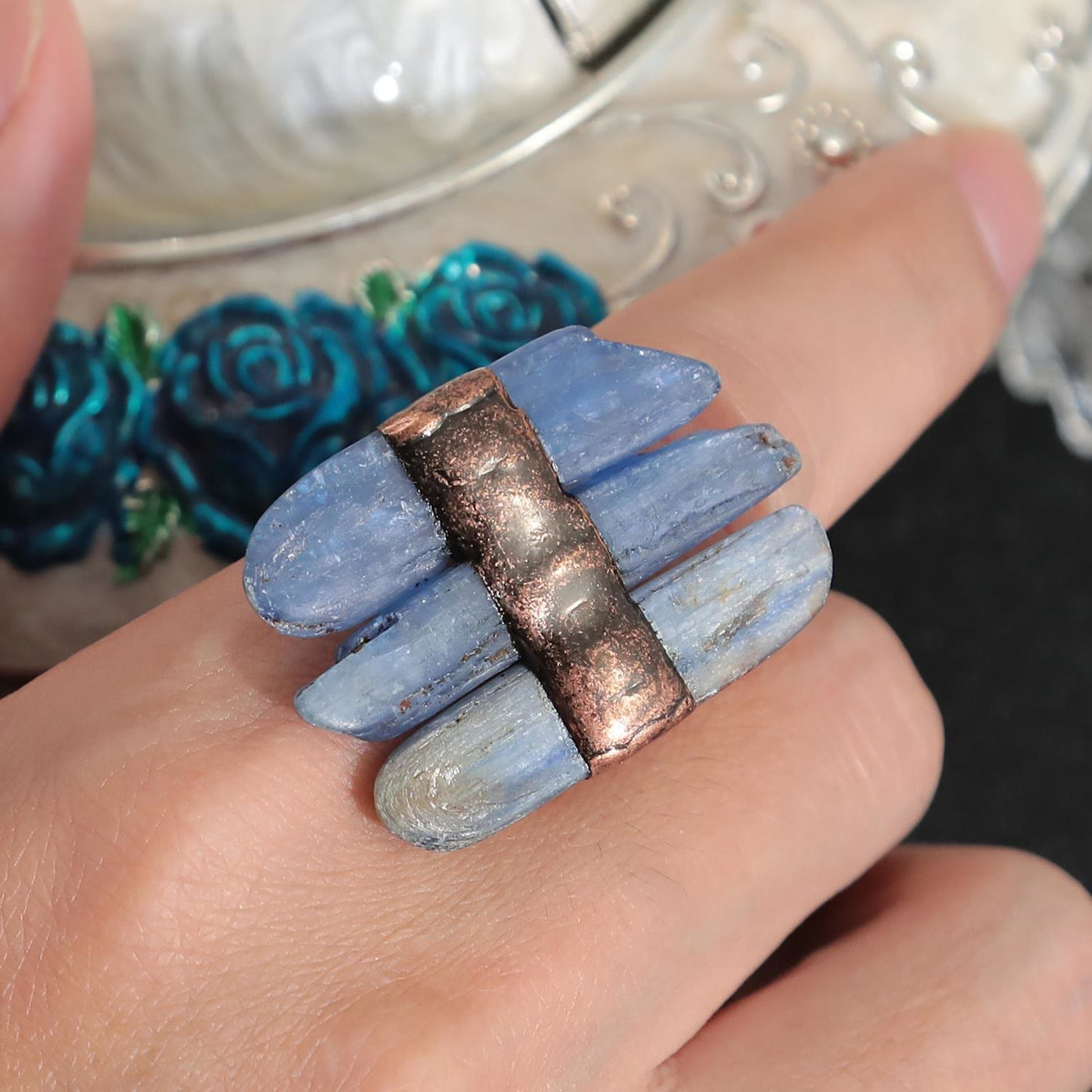 Olivenorma Natural Kyanite Adjustable Ring