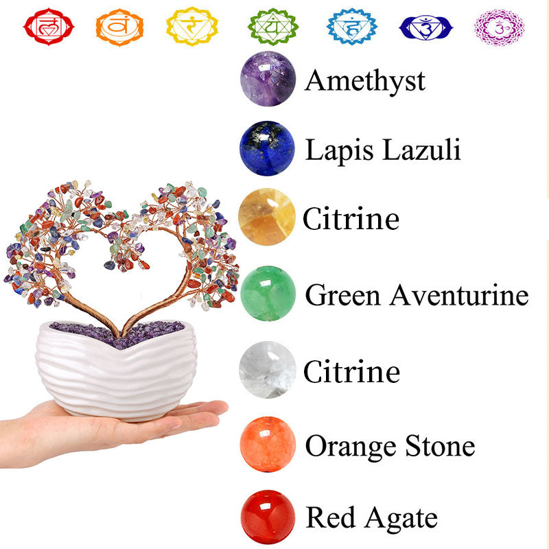 Olivenorma Chakra Natural Crystal Stone Feng Shui Tree