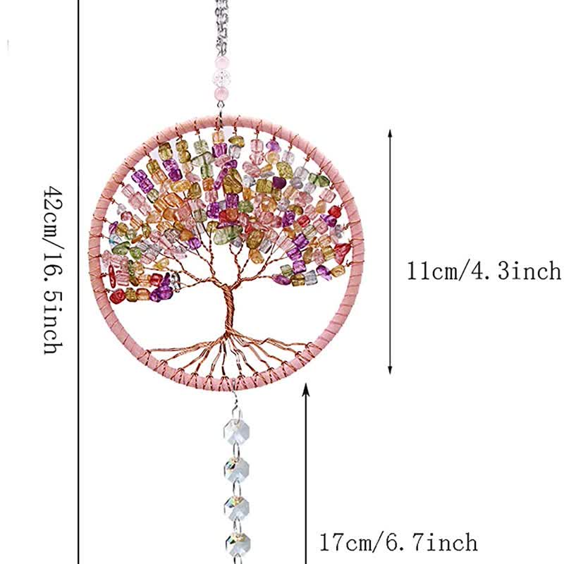 Tree of Life Crystal Suncatcher Dream Catcher