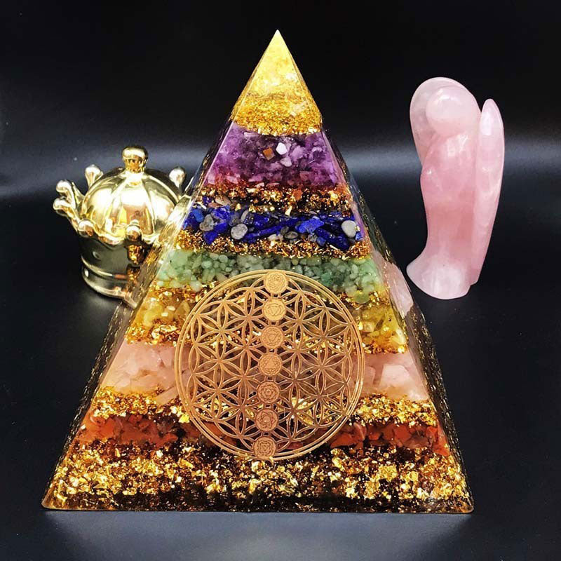 Olivenorma Chakra Flower of Life Orgone Pyramid