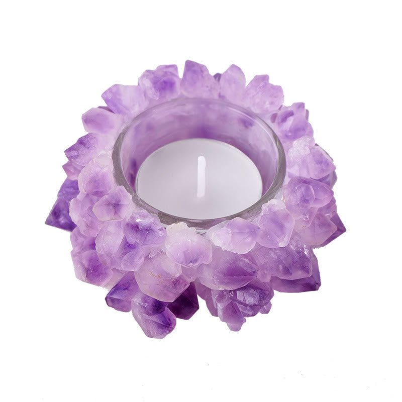 Olivenorma Amethyst Tooth Cluster Candle Holder