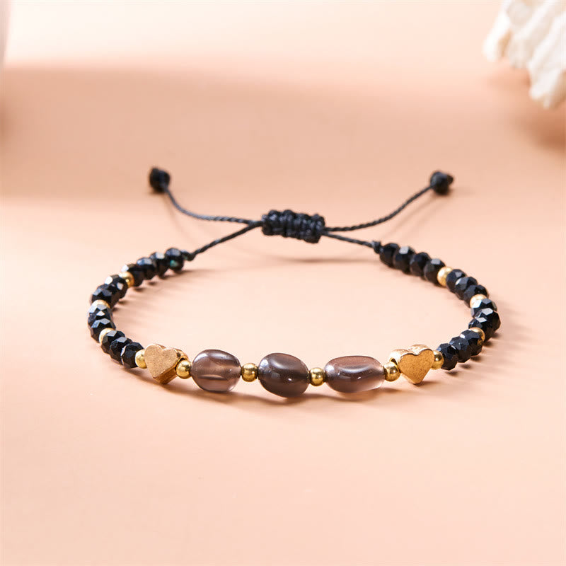 Olivenorma Irregular Natural Gravel Love Beaded Braided Bracelet