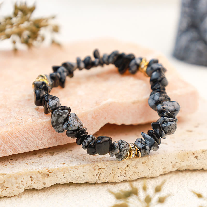 Olivenorma Irregular Stone Crystal Crushed Beads Bracelet