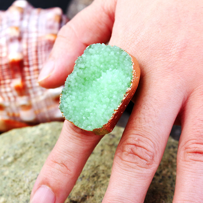 Olivenorma Irregular Natural Cluster Gold Filled Open Ring