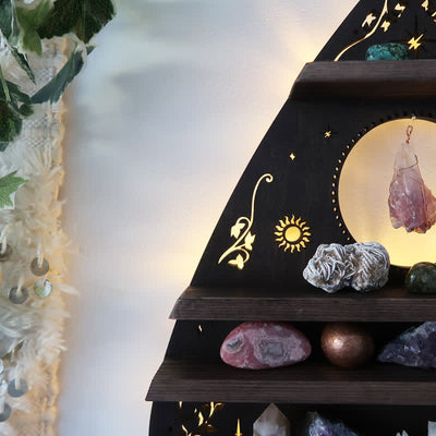 Inverted Moon Heart Crystal Shelf