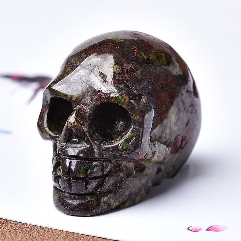 Olivenorma Crystal Engraved Skull Crafts Gemstone Decoration