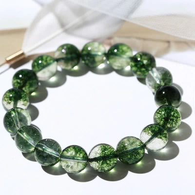 Olivenorma 6-14mm Green Phantom Quartz Beaded Bracelet