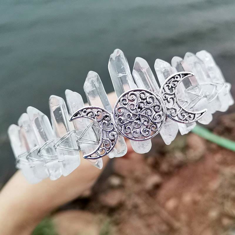 Olivenorma Fairy Healing Moon Clear Crystal Crown