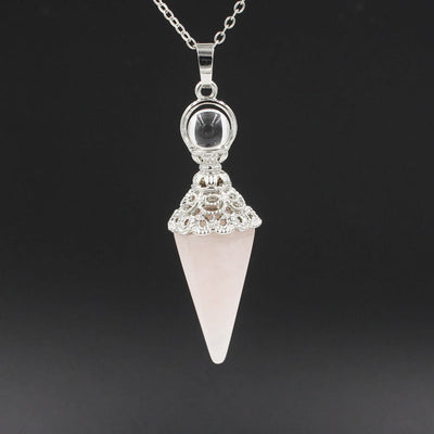 Olivenorma Healing Crystal Point Pendant Necklaces