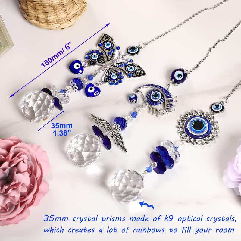 Blue Evil Eye Suncatcher Wind Chime