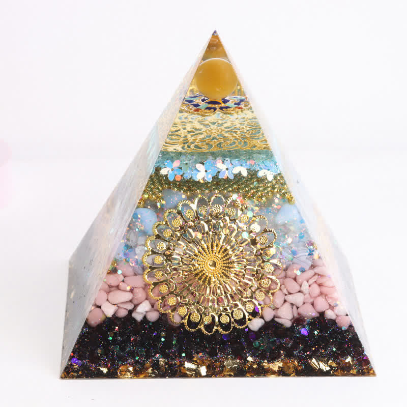 Olivenorma 15cm Natural Crystal Orgone Pyramid