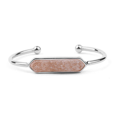 Olivenorma Natural Crystal Cluster Metal Copper Cuff Bracelet