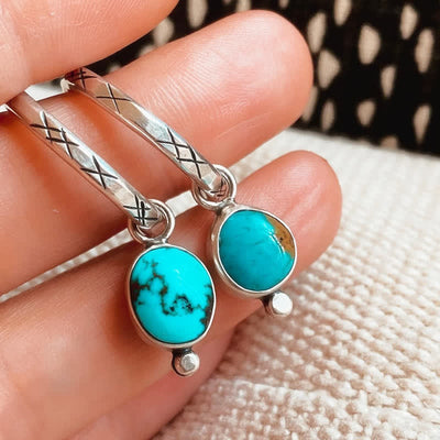 Olivenorma Retro Turquoise Earrings - image 2