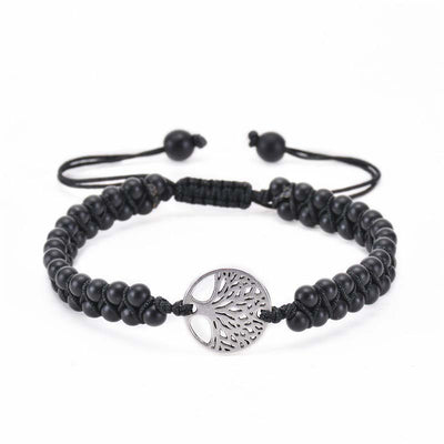 Olivenorma Tree of Life Natural Crystal Double Braided Bracelet