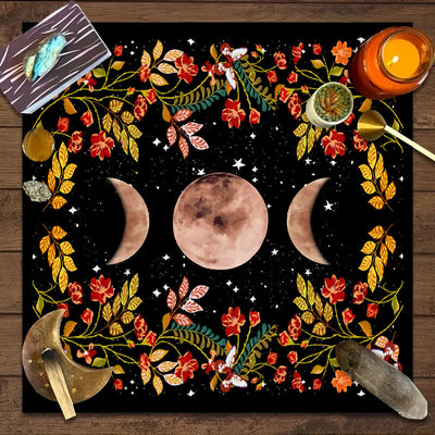 Olivenorma Triple Goddess Moon Symbol Divination Tarot Tablecloth