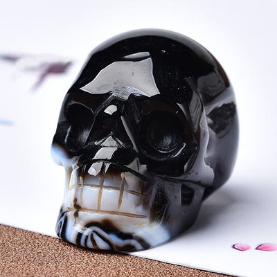 Olivenorma Crystal Engraved Skull Crafts Gemstone Decoration