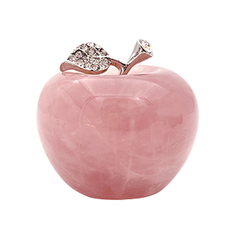 Olivenorma Christmas Eve Natural Stone Apple Carving Gemstone Decoration