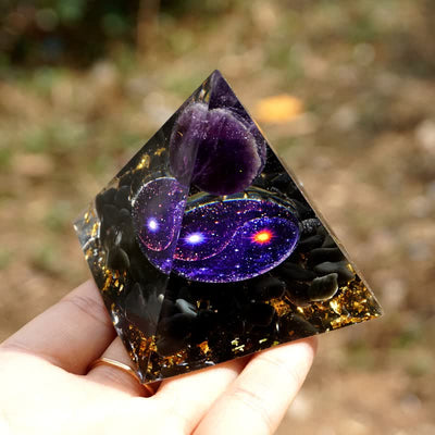 (Clearance 30% OFF / CODE: OFF30) - Olivenorma Yin And Yang Obsidian Orgone Pyramid