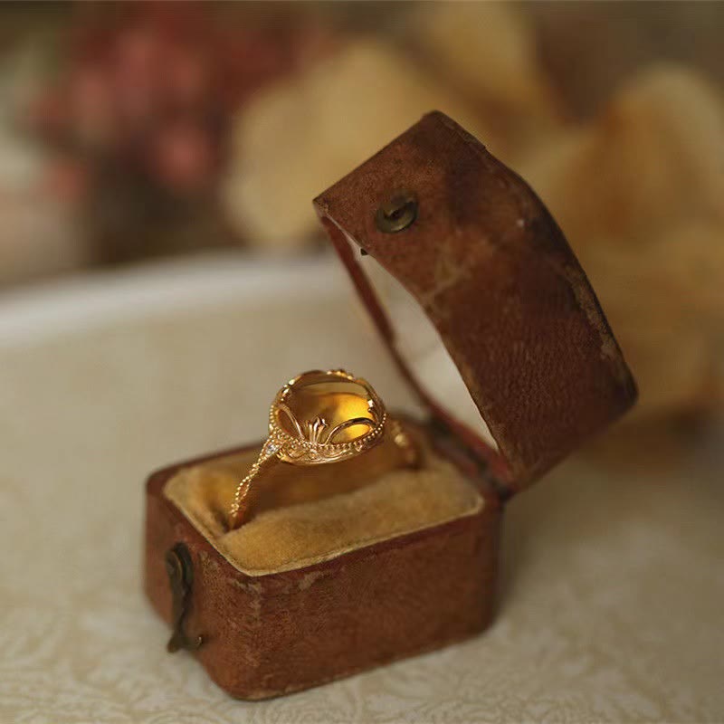 Olivenorma "Golden Luster" Dainty Citrine Ring