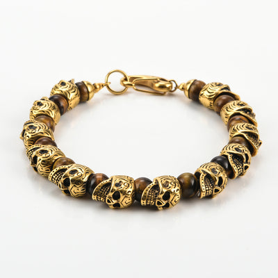 Olivenorma Natural Tiger Eye Handmade Stainless Steel Bracelet