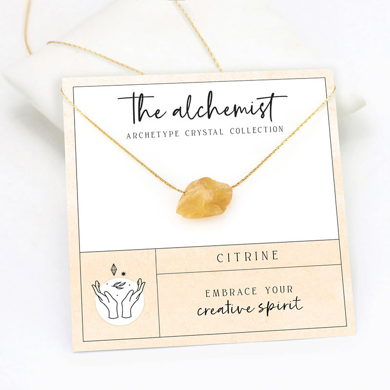 Olivenorma Spiritual Gratitude Gift Rough Cut Gemstone Necklace