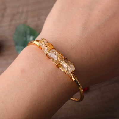 Olivenorma Delicate Citrine Golden Wire Gemstone Bracelet