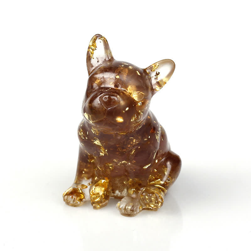 Olivenorma Crystal French Bulldog Gemstone Decoration