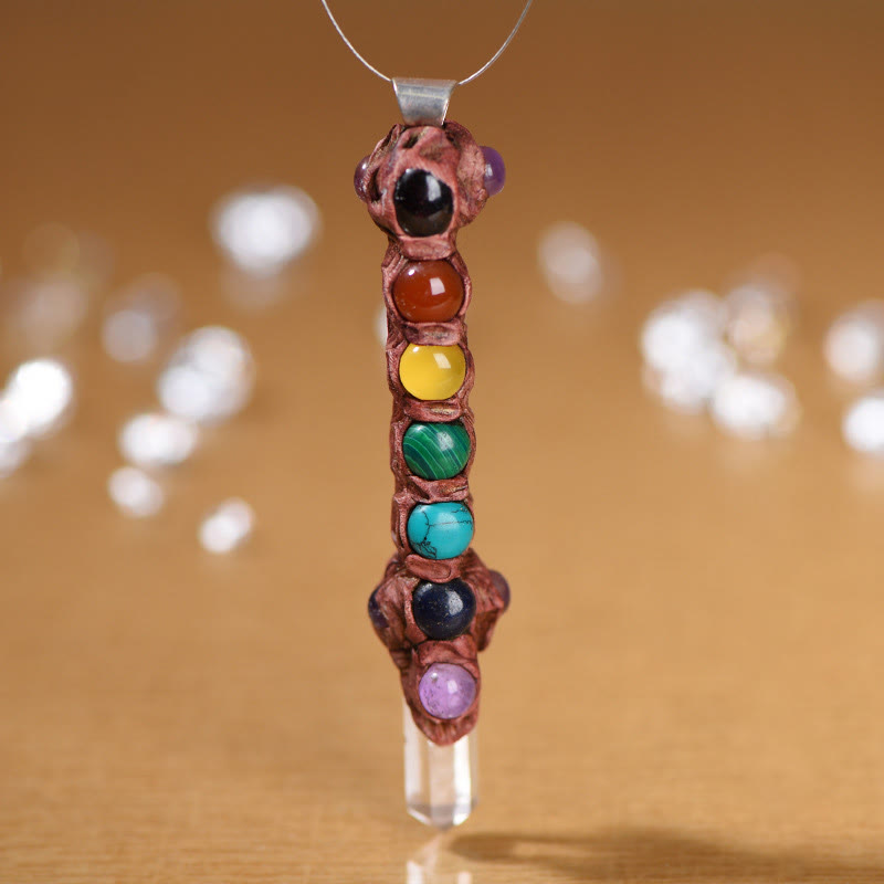 Olivenorma Natural 7 Chakra Red Pendant