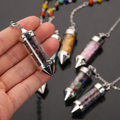 Chakra Colored Crystal Meditation Pendulum