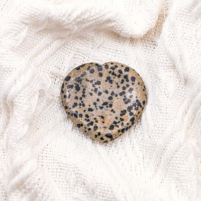 Olivenorma Dalmatian Jasper Heart Protection Worry Stone