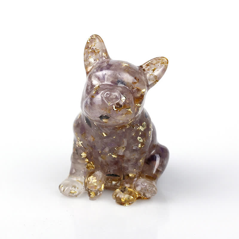 Olivenorma Crystal French Bulldog Gemstone Decoration