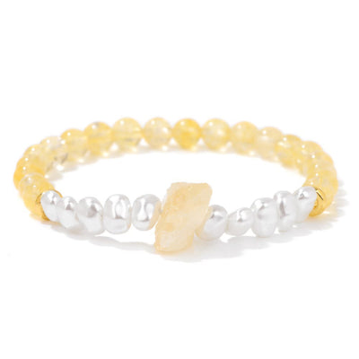 Olivenorma 6mm Irregular Natural Crystal Beads Bracelet