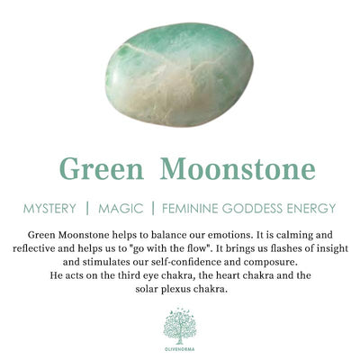 Olivenorma The Goddess Energy Green Moonstone Ring