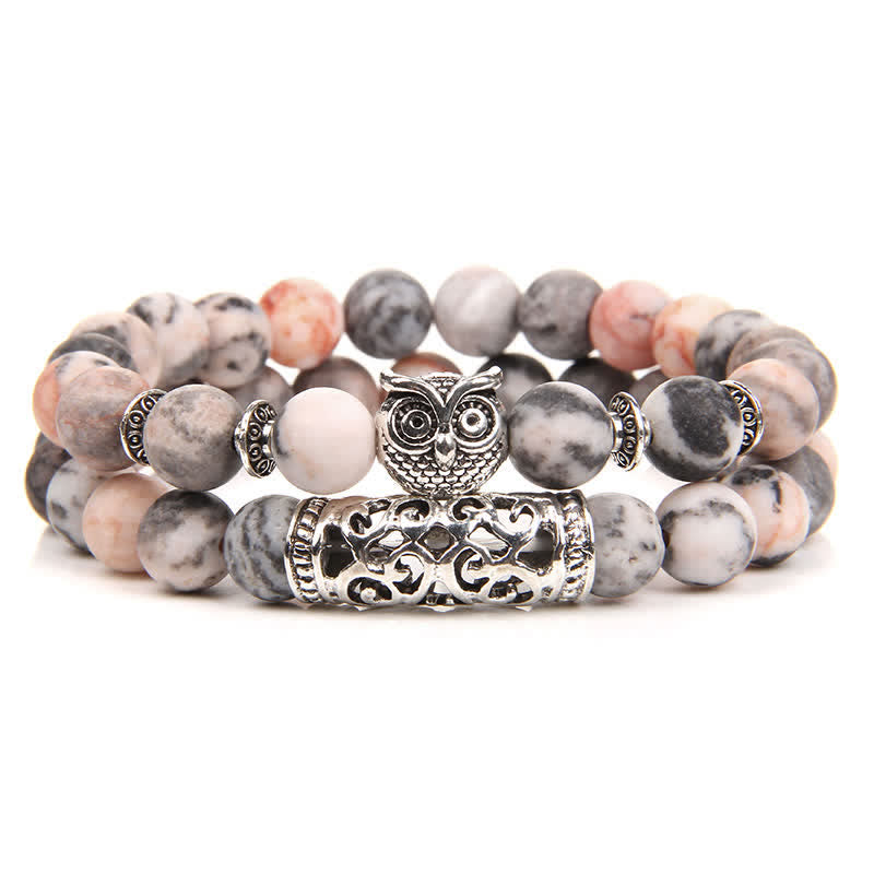 Olivenorma Owl Natural Crystal Beads Bracelet