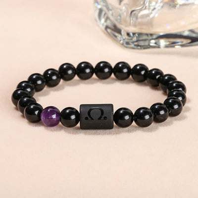 Olivenorma 8mm Natural Obsidian Beads Zodiac Bracelet