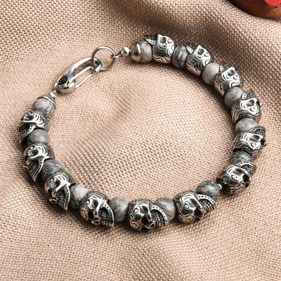 Olivenorma Natural Tiger Eye Handmade Stainless Steel Bracelet