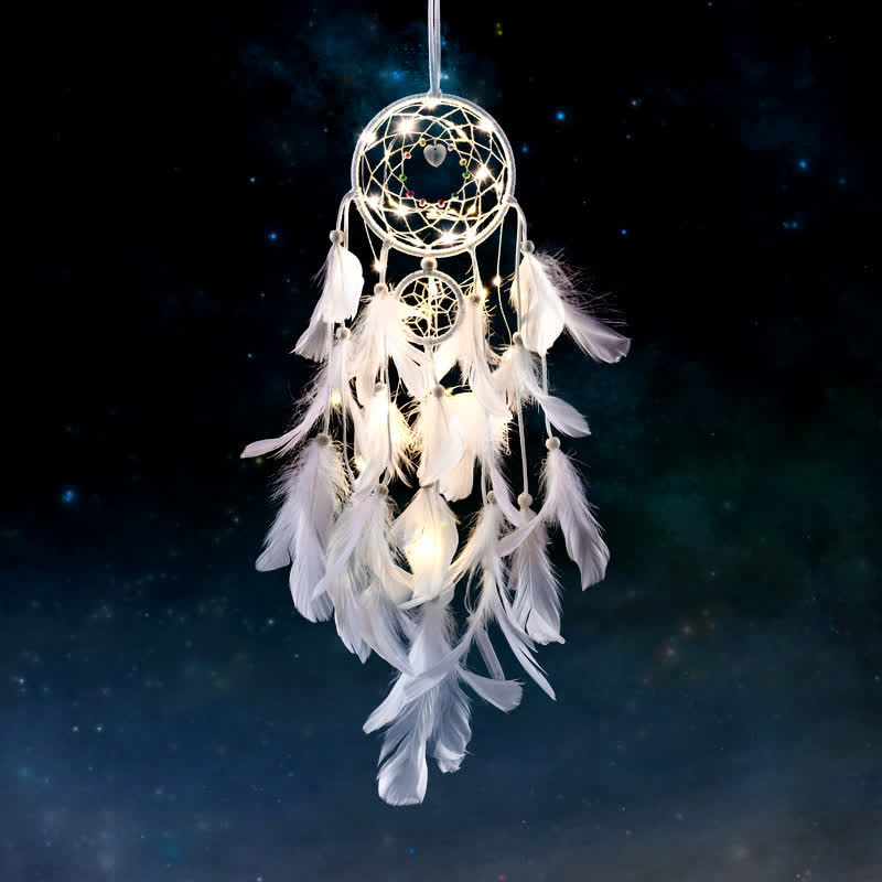 Olivenorma "Three Lives Three Worlds" HandWoven Feather Dream Catcher