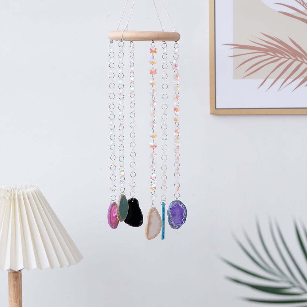 Olivenorma AB-Colorful Hanging Agate Crystal Suncatcher Wind Chime