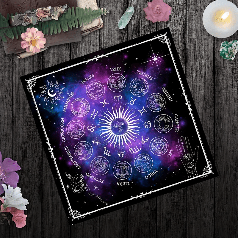 Olivenorma 12 Constellations Zodiac Signs Tarot Tablecloth