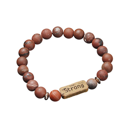 Olivenorma Natural Gemstone Strong Engraving Bracelet