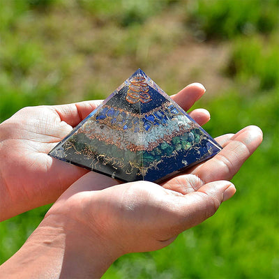 Olivenorma mazonite With Green Jade Orgone Pyramid