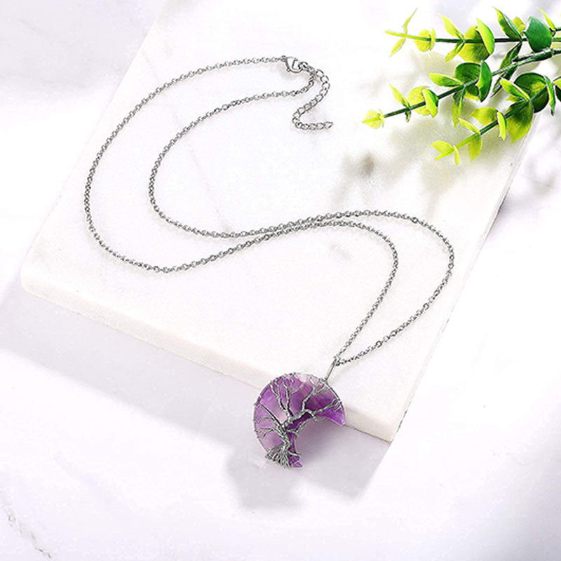 (Clearance 30% OFF / CODE: OFF30) - Olivenorma Natural Chakra Moon Necklace