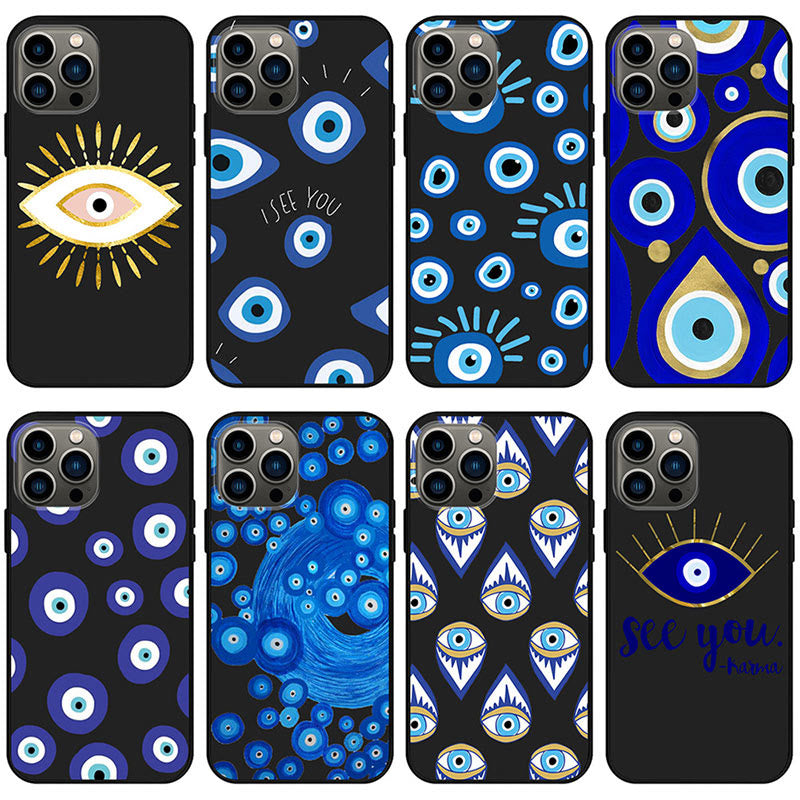 Olivenorma Blue Evil Eye Hamsa Phone Case for iPhone 13/14/15