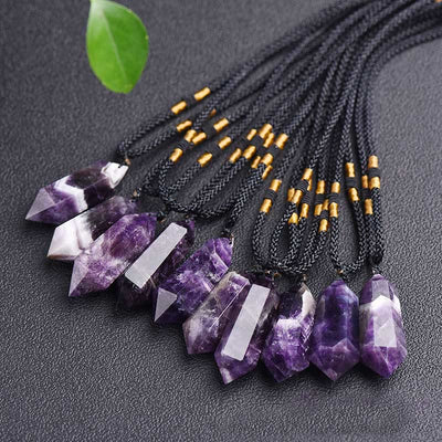 Olivenorma Natural Crystal Amethyst Healing Necklace