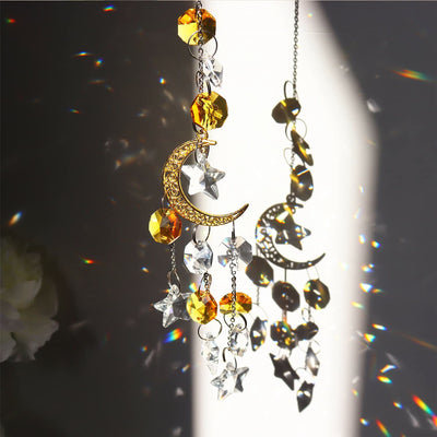 Olivenorma Moon Prism Crystal Suncatcher Wind Chime